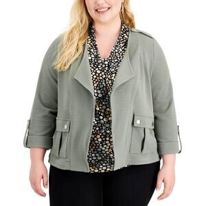 Kasper Roll-Tab Cardigan Jacket XL